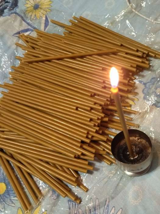 Фотография покупателя товара Церковная свеча из воска №100, темный натуральный, 1кг - Фото 1