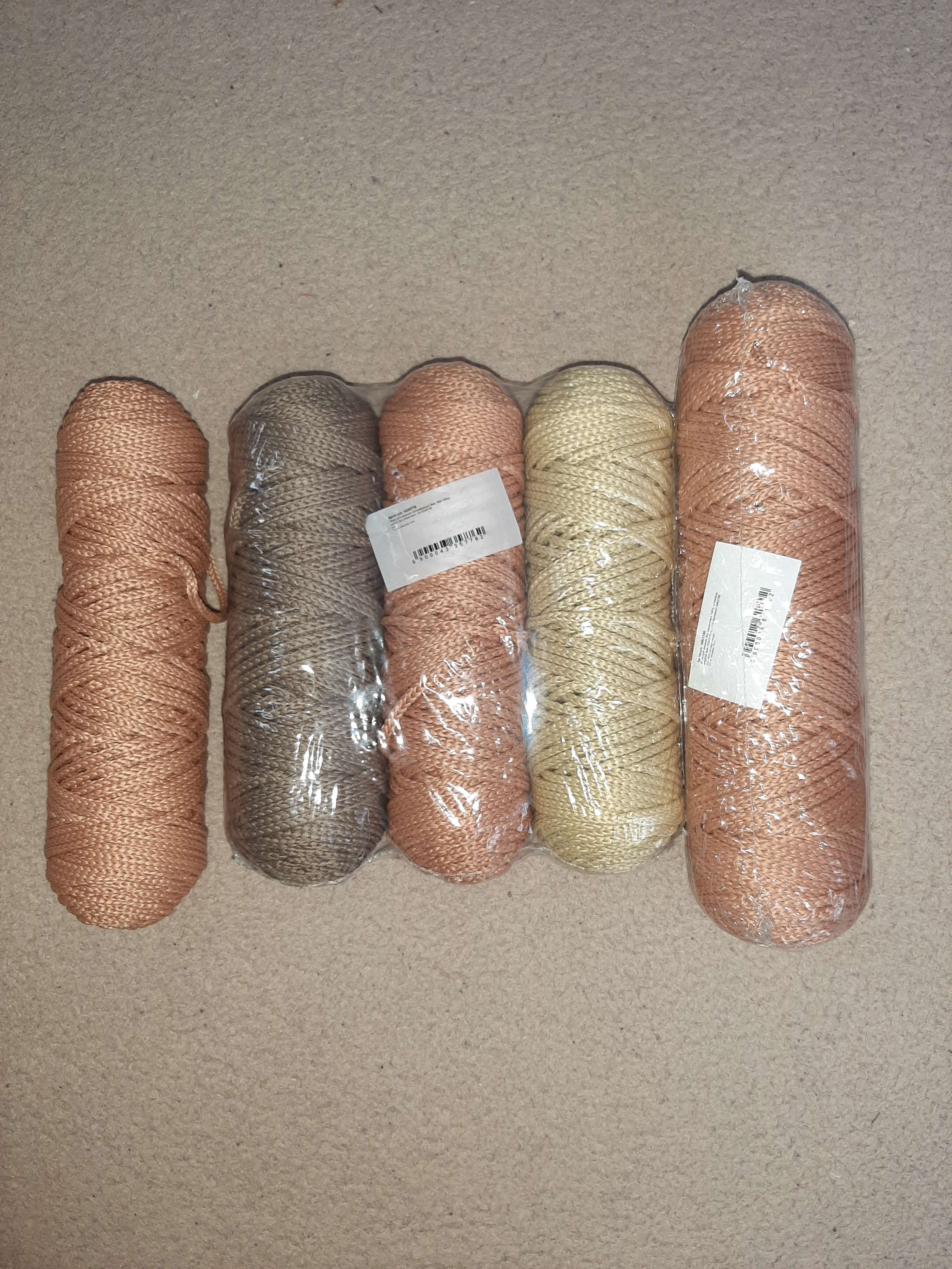 Фотография покупателя товара Шнур для вязания полиэфирный 3мм, 50м/100гр, набор 3шт (Комплект 15) МИКС - Фото 3