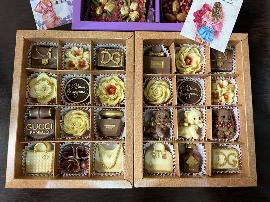 Фотография покупателя товара Коробка для конфет, коричневая, 12 шт, крафт, "Париж" 19 х 15 х 3,6 см - Фото 1