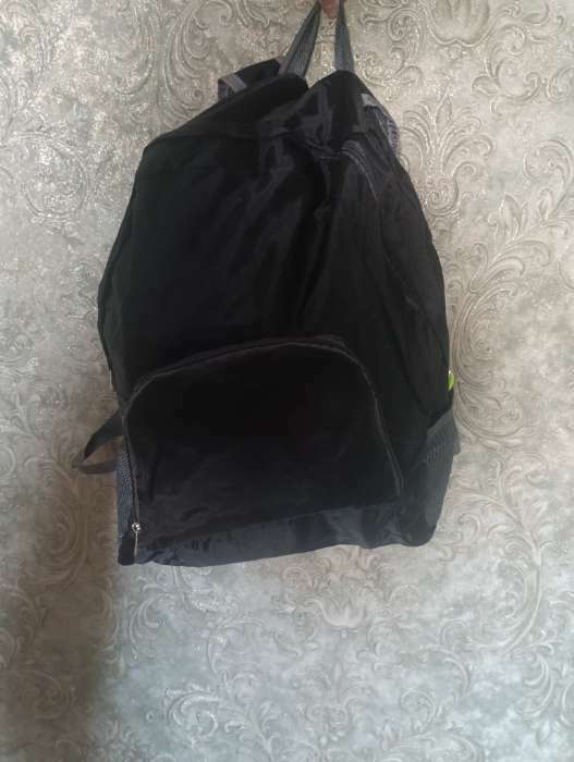 Фотография покупателя товара Рюкзак складной, отдел на молнии, наружный карман, 2 боковых кармана, цвет чёрный - Фото 6
