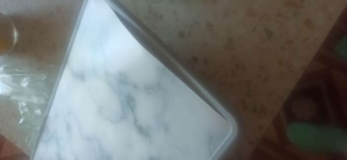 Фотография покупателя товара Доска разделочная пластиковая Доляна «Мрамор», прямоугольная, 30×20 см, цвет серый