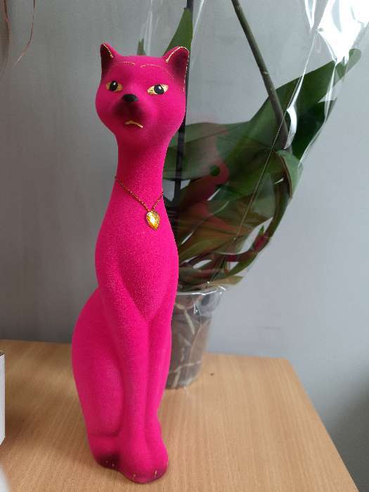 Фотография покупателя товара Копилка "Кошка Мурка", покрытие флок, розовая, 28 см