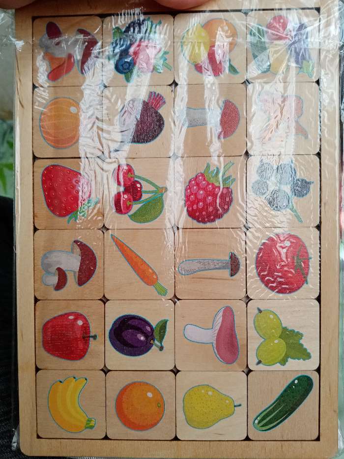 Фотография покупателя товара Игра развивающая деревянная «Овощи, фрукты, ягоды, грибы» - Фото 1