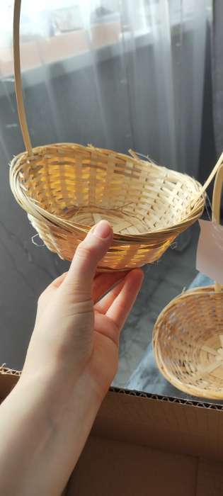 Фотография покупателя товара Корзина плетёная, бамбук, натуральный цвет, низкая - Фото 10