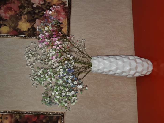 Фотография покупателя товара Ваза для цветов, 7×6,5×26 см, 1,3 л, цвет МИКС