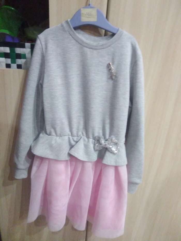 Фотография покупателя товара Платье детское нарядное KAFTAN, рост 98-104 см (30), серый/розовый - Фото 1
