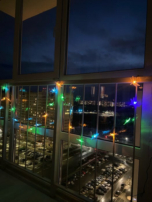 Фотография покупателя товара Гирлянда «Нить», 4.5 м, уличная, с насадками «Бабочка», IP44, 30 LED, 2 режима, солнечная батарея, тёмная нить, свечение синее/зелёное - Фото 16