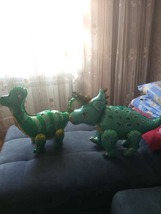 Фотография покупателя товара Шар фольгированный 25" «Динозавр брахиозавр», цвет зелёный - Фото 1