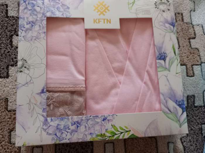 Фотография покупателя товара Набор женский (халат, сорочка) KAFTAN, р. 40-42, розовый - Фото 1