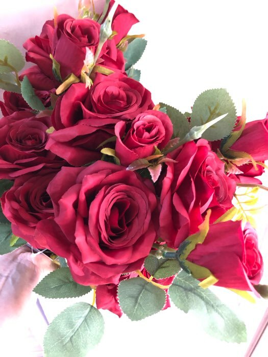 Фотография покупателя товара Цветы искусственные "Роза шарм" 8х58 см, красный - Фото 1