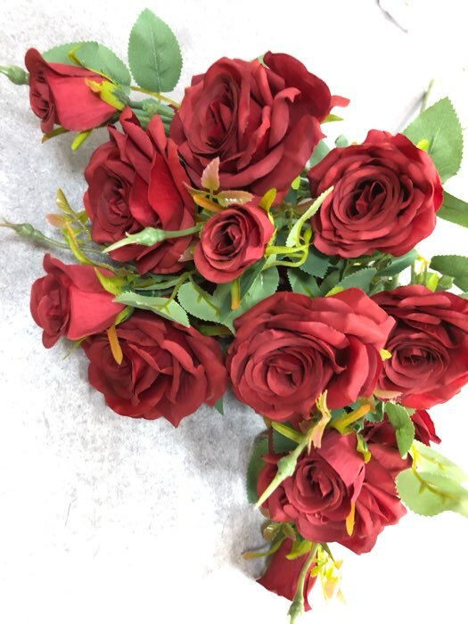 Фотография покупателя товара Цветы искусственные "Роза шарм" 8х58 см, красный - Фото 2
