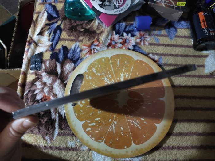 Фотография покупателя товара Доска разделочная и сервировочная круглая кухонная "Апельсин в разрезе", 25,5 см - Фото 1