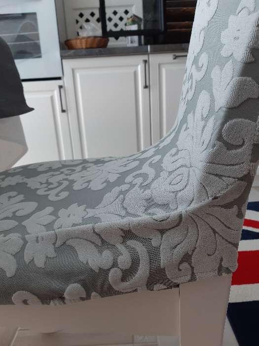Фотография покупателя товара Чехол на стул трикотаж жаккард, цвет серебро, 100% полиэстер - Фото 4