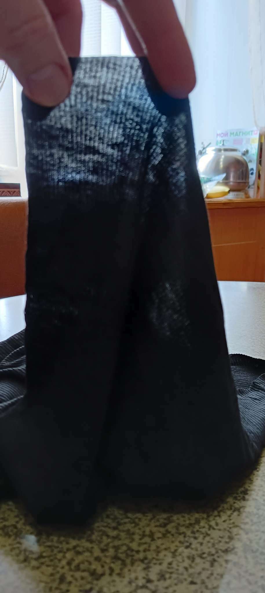 Фотография покупателя товара Лоскут кашкорсе с лайкрой, 50 × 50 см, цвет чёрный - Фото 1