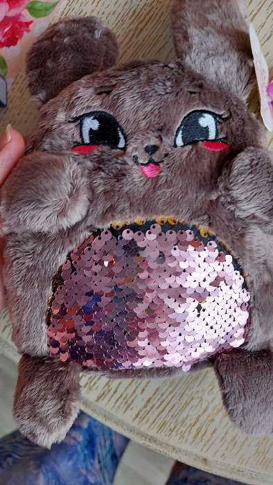 Фотография покупателя товара Мягкая игрушка Milo toys «Кошечка Соня», с пайетками, 16 см × 8 см × 17 см - Фото 2