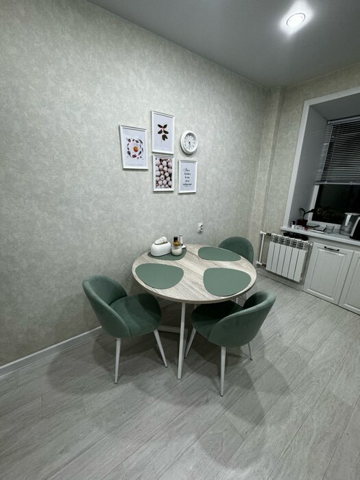 Фотография покупателя товара Стол раздвижной «РИМ», d=1050(1500) мм, цвет дуб галифакс белый/опора чёрный - Фото 1