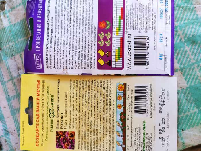 Фотография покупателя товара Семена цветов Виола "Эксклюзивная смесь", 0,1 г - Фото 2