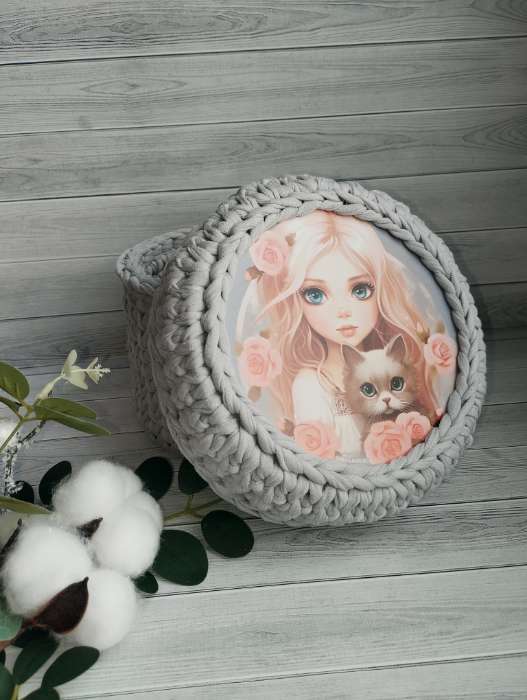 Фотография покупателя товара Донышки для вязания 2 в 1 «Девочка с котенком», круг 15 см, хдф 3 мм - Фото 11