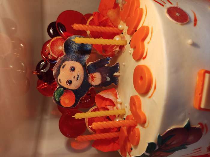 Фотография покупателя товара Набор свечей для торта "С Днем Рождения", 8 штук, Чебурашка - Фото 2