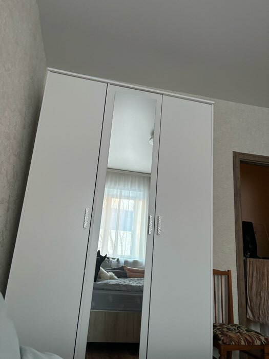 Фотография покупателя товара Шкаф 3-х створчатый Орион с зеркалом, 1413х2300х450, Белый/Белый - Фото 1