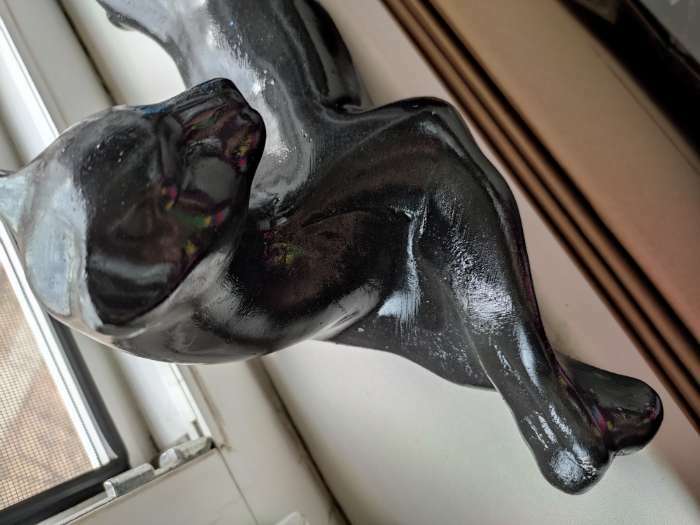 Фотография покупателя товара Фигура "Пантера №1" большая чёрная глянцевая 10х39х15см - Фото 2