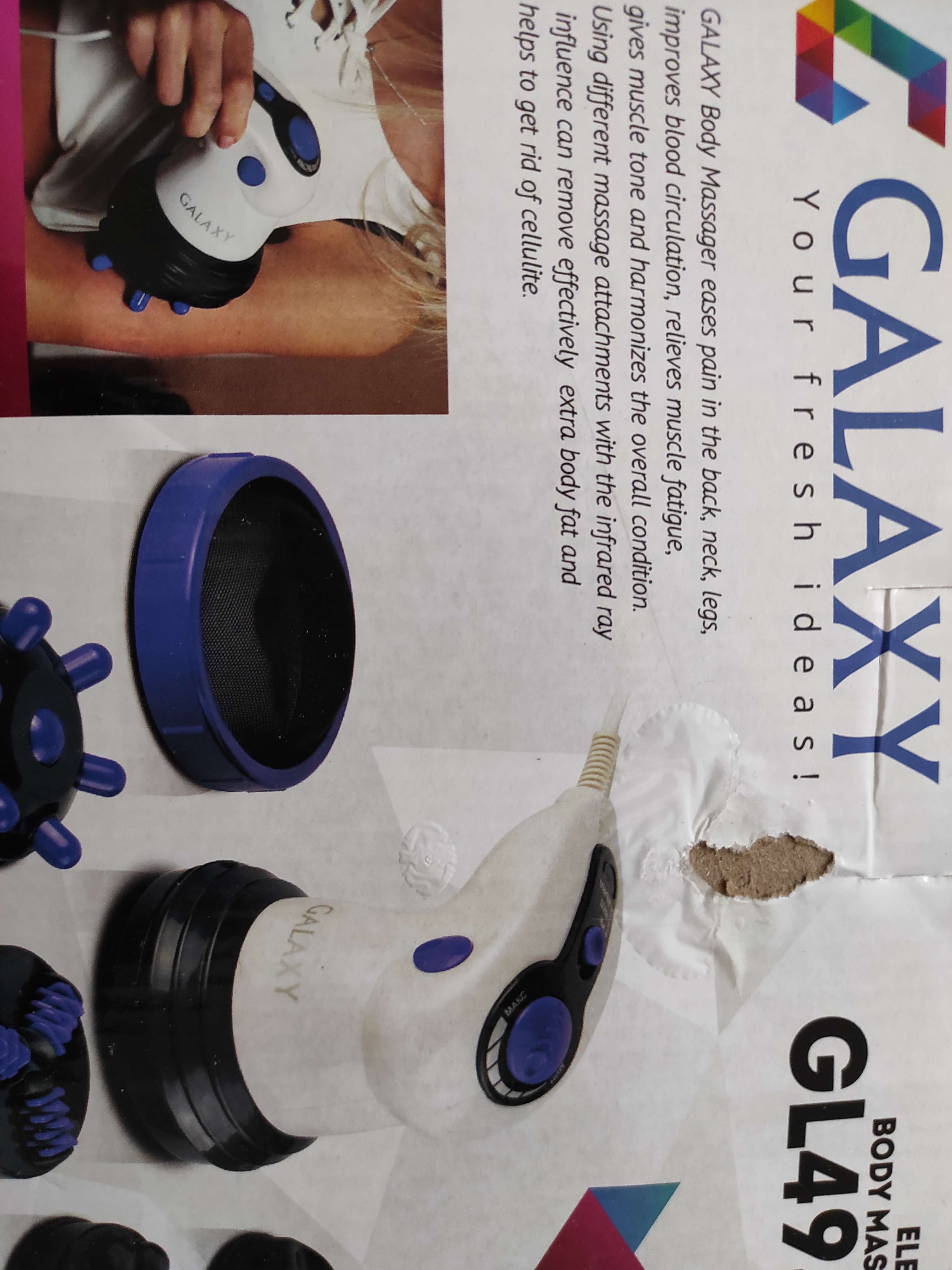 Фотография покупателя товара Массажёр для тела Galaxy GL 4942, электрический, 50 Вт, 5 насадок, 3 скорости, 220 В, фиолет. 133600 - Фото 4