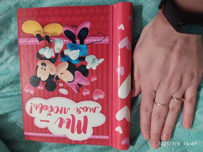 Фотография покупателя товара Фотоальбом на 10 магнитных листов в твёрдой обложке "Ты - моя любовь", Микки Маус и друзья - Фото 3