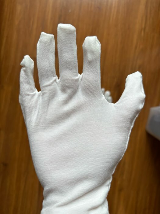 Фотография покупателя товара Перчатки хлопковые, размер S, пара, фасовка 12 шт, цвет белый - Фото 3