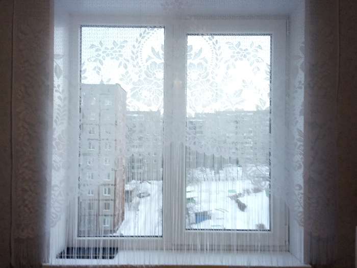 Фотография покупателя товара Тюль на кухню без шторной ленты, размер 169х162 см, цвет белый, 100% полиэстер