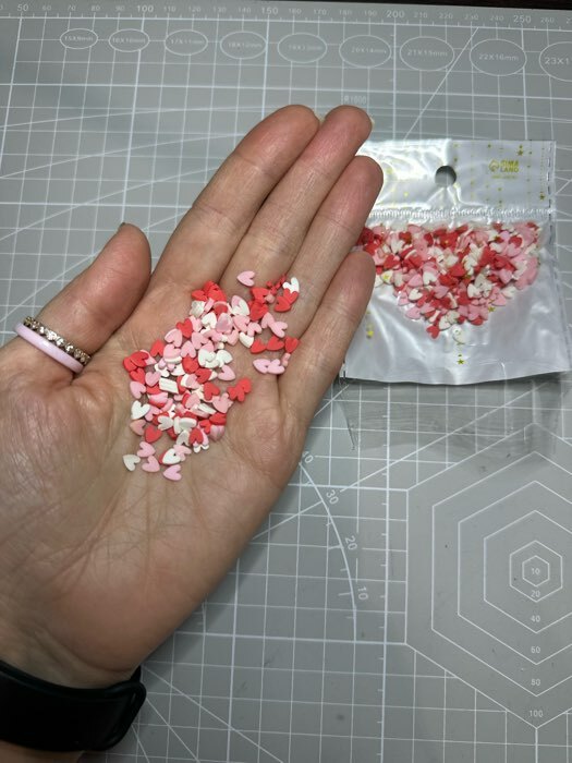 Фотография покупателя товара Декор для творчества пластик "Сердечки" 10 гр 0,5х0,5 см