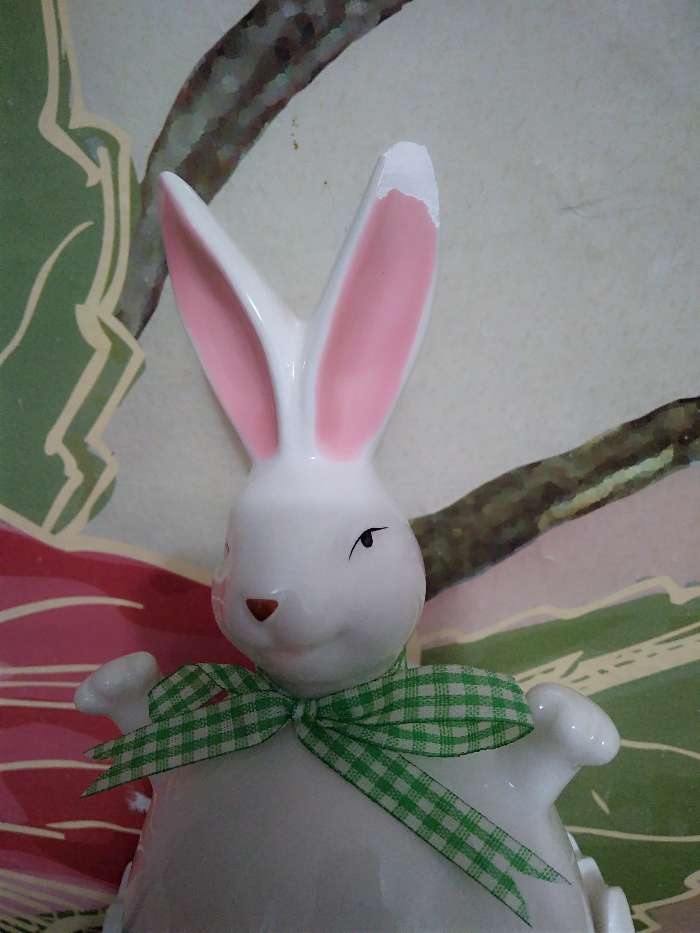 Фотография покупателя товара Конфетница керамическая «Пас×альный кролик», 14×11×24 см - Фото 5
