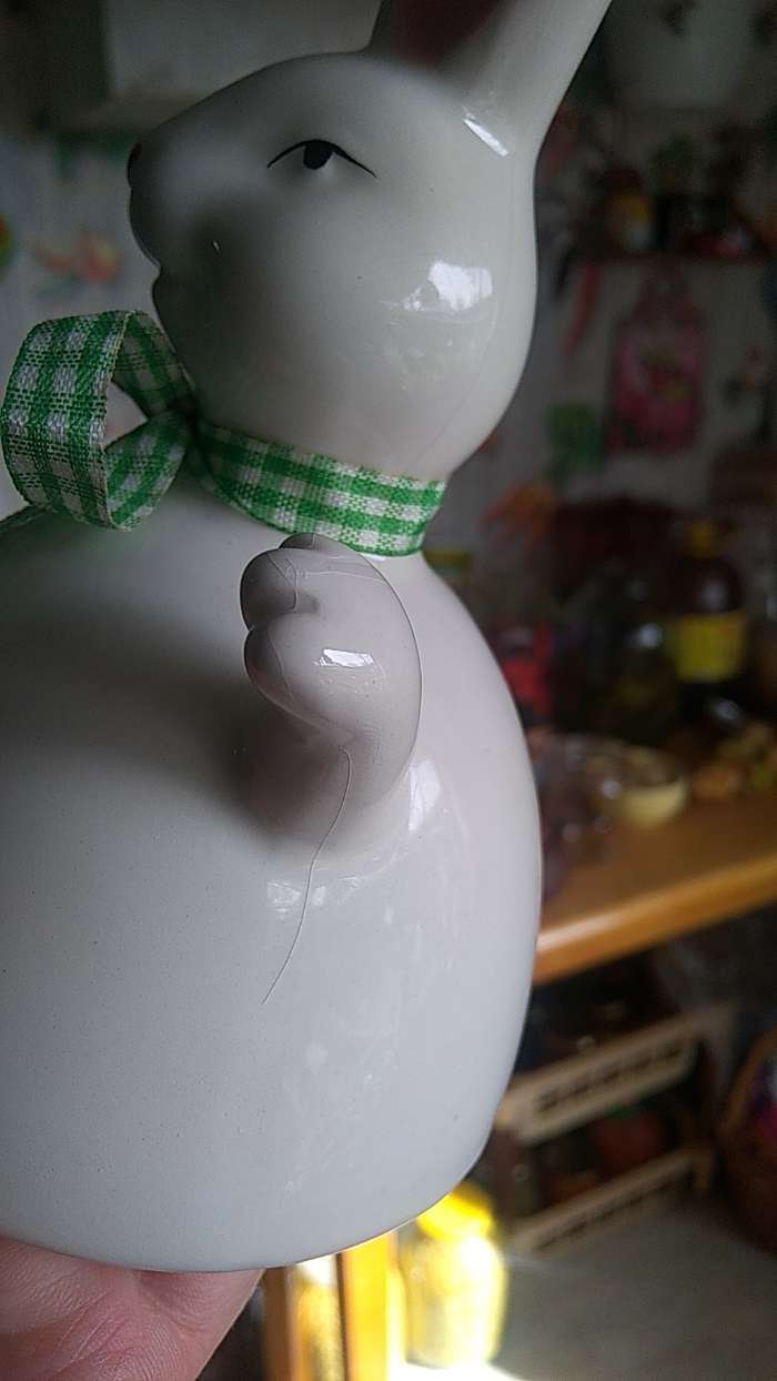 Фотография покупателя товара Конфетница керамическая «Пас×альный кролик», 14×11×24 см - Фото 3