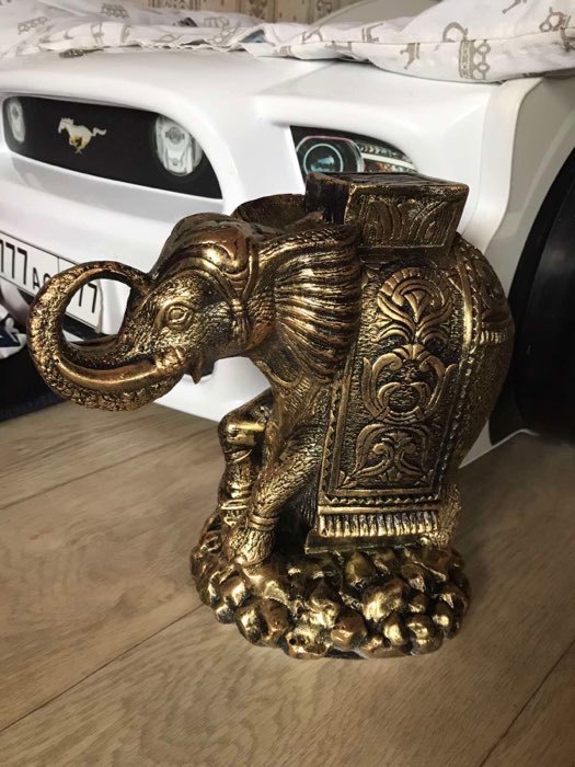 Фотография покупателя товара Копилка "Слон индийский", бронзовый цвет, глянец, 25 см - Фото 1