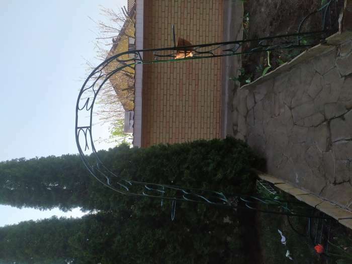 Фотография покупателя товара Арка садовая, разборная, 240 × 170 × 40 см, с горшками, металл, зелёная, «Тюльпан» - Фото 1