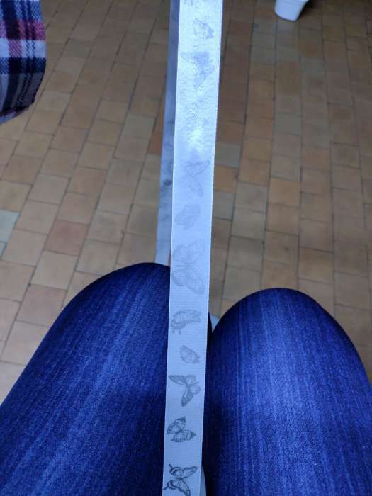 Фотография покупателя товара Лента атласная «Серебряные бабочки», 25 мм, 23 ± 1 м, цвет белый - Фото 5