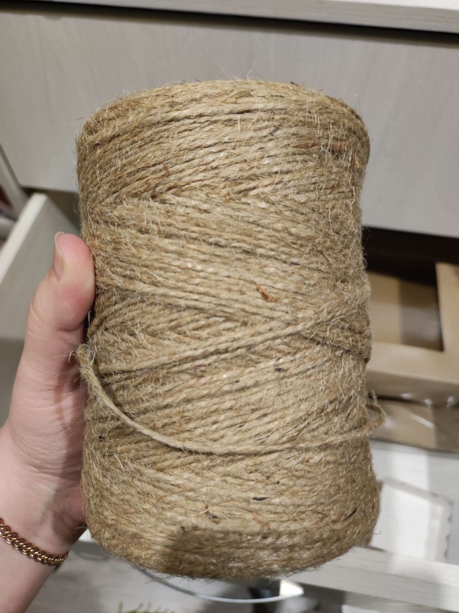 Фотография покупателя товара Шпагат джутовый Доляна, двухниточный, 1.12 ктекс, 500 м - Фото 1