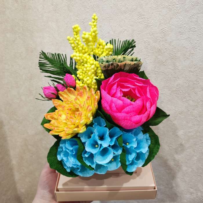 Фотография покупателя товара Коробка подарочная для цветов с вазой и PVC окнами складная, упаковка, «Бежевая», 16 х 23 х 16 см - Фото 7