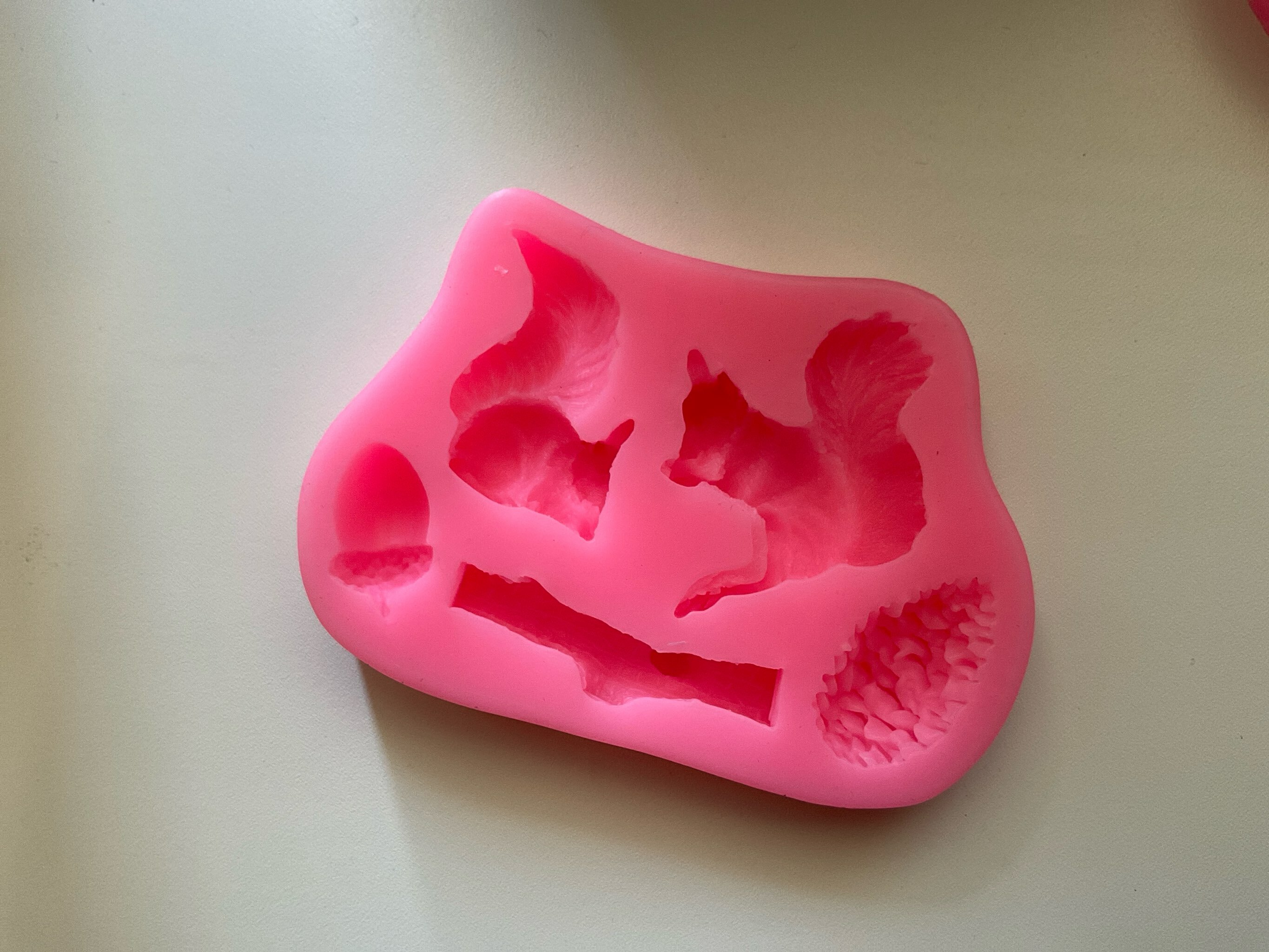 Фотография покупателя товара Молд Доляна «Белочка и орешки», силикон, 10×7×1.5 см, розовый - Фото 4