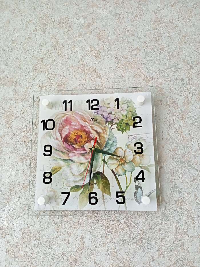 Фотография покупателя товара Часы настенные: Цветы,  бесшумные, 25 х 25 см