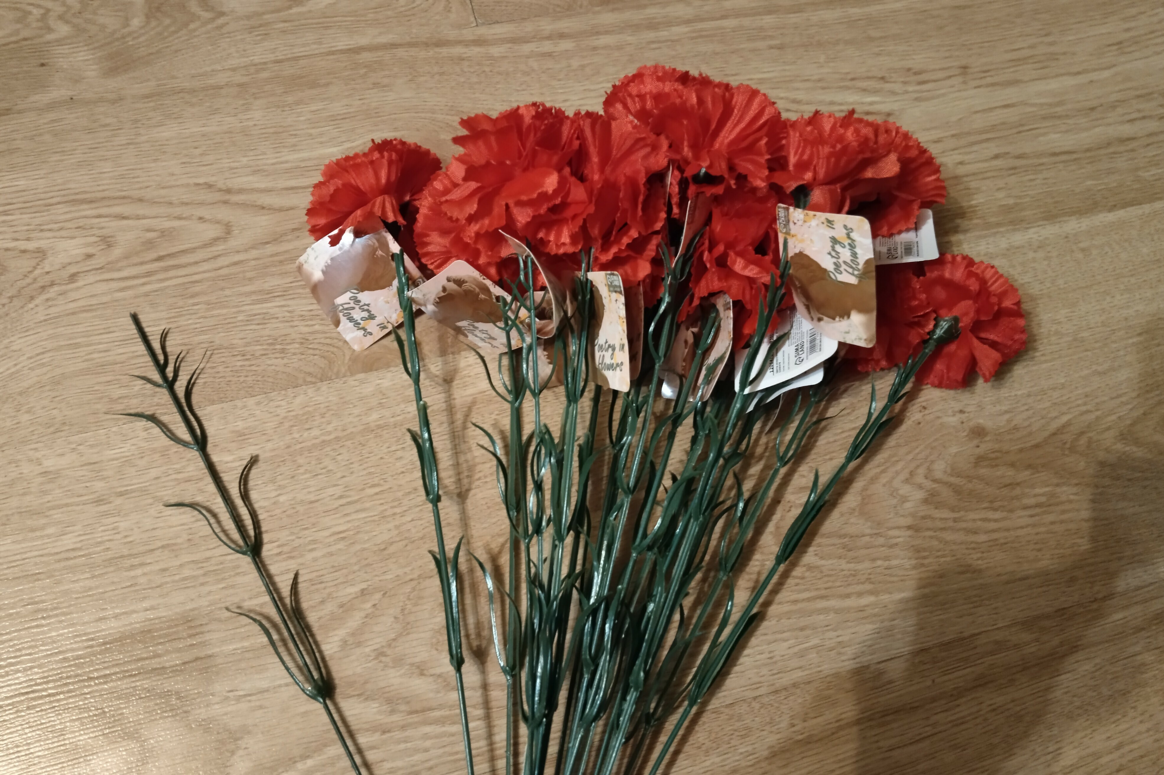 Фотография покупателя товара Цветы искусственные "Гвоздика" 37 см, красный - Фото 13