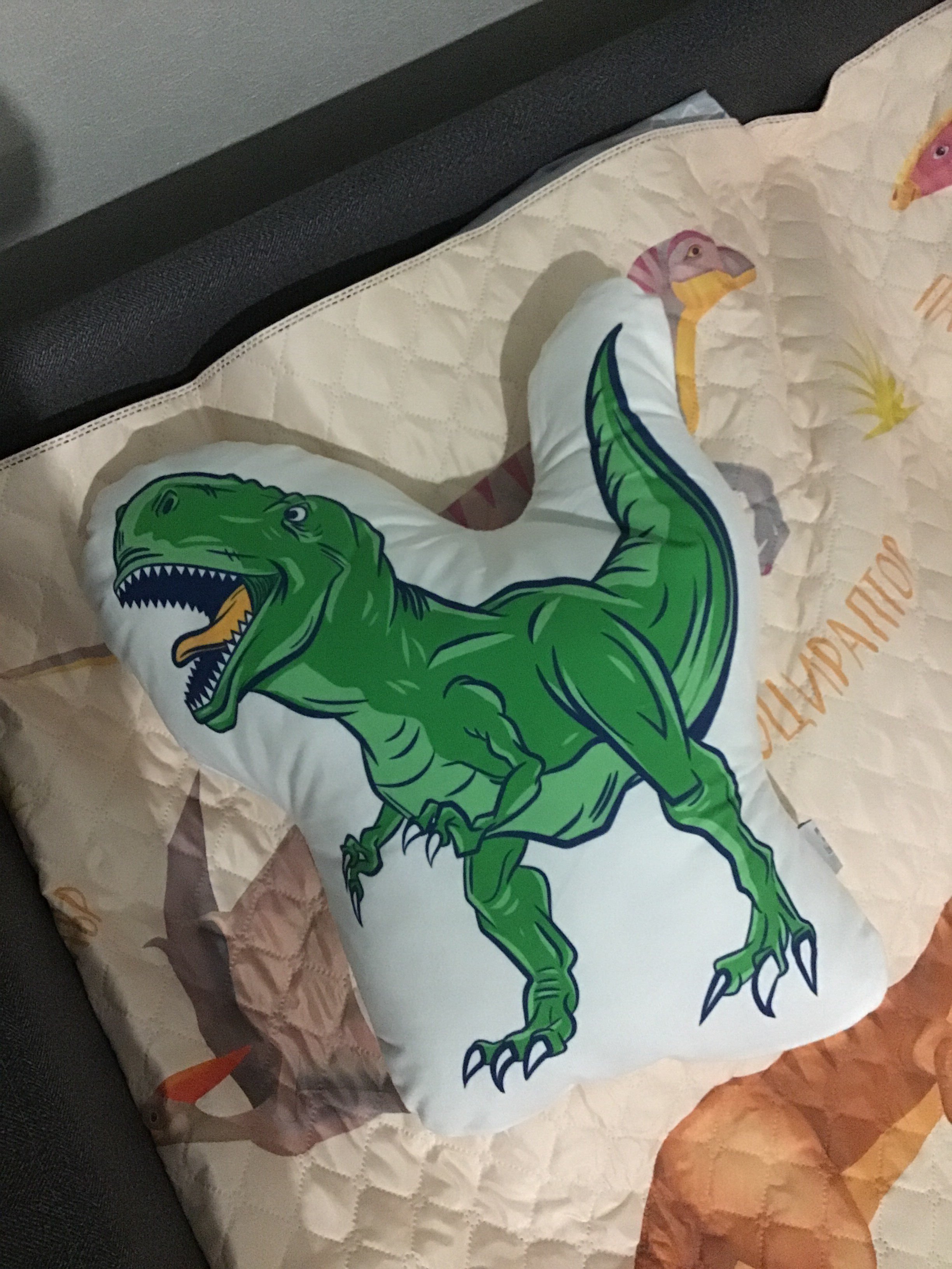 Фотография покупателя товара Подушка декоративная Этель «Динозавр», 44х44 см, велюр - Фото 4