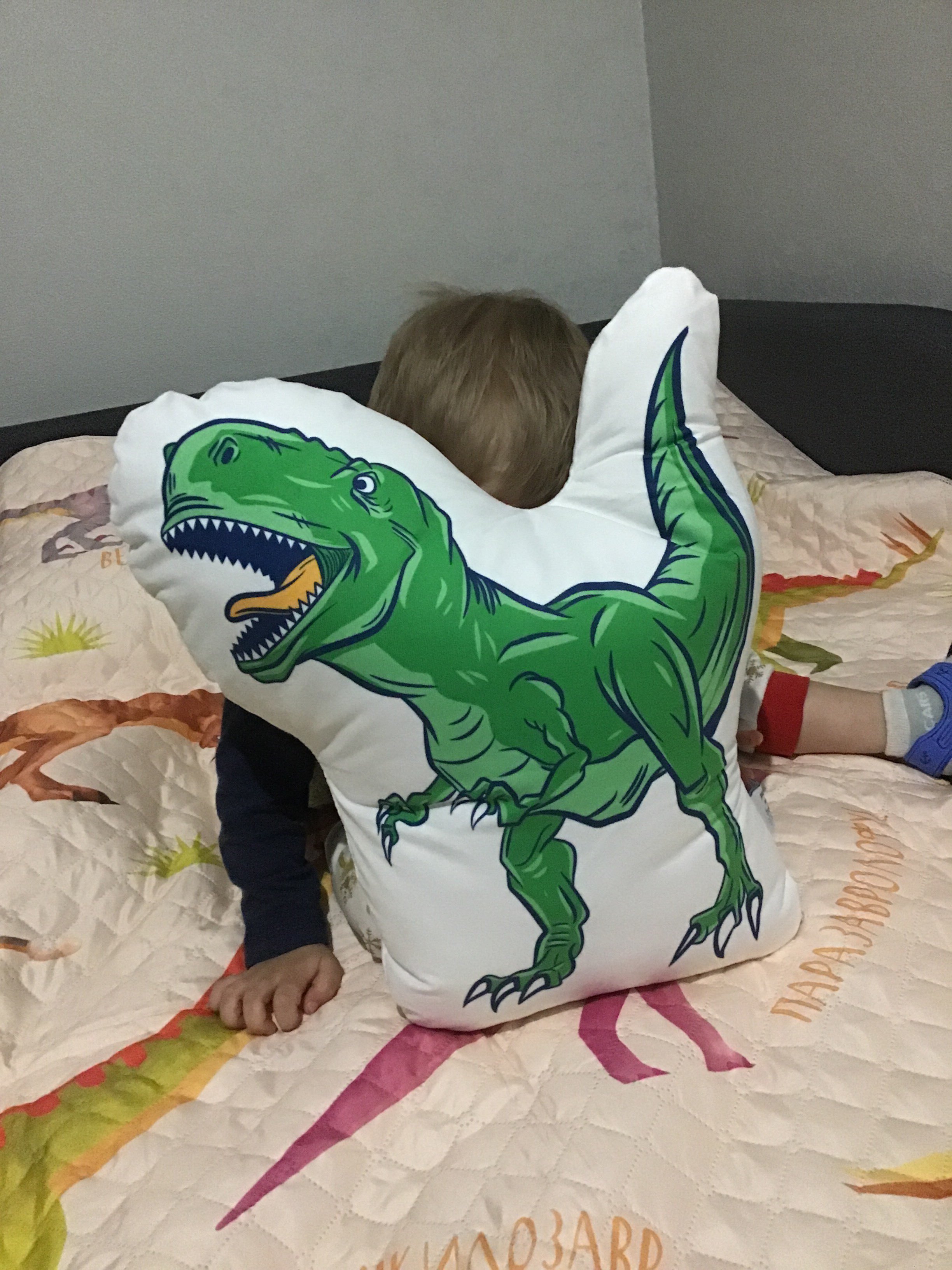 Фотография покупателя товара Подушка декоративная Этель «Динозавр», 44х44 см, велюр - Фото 3