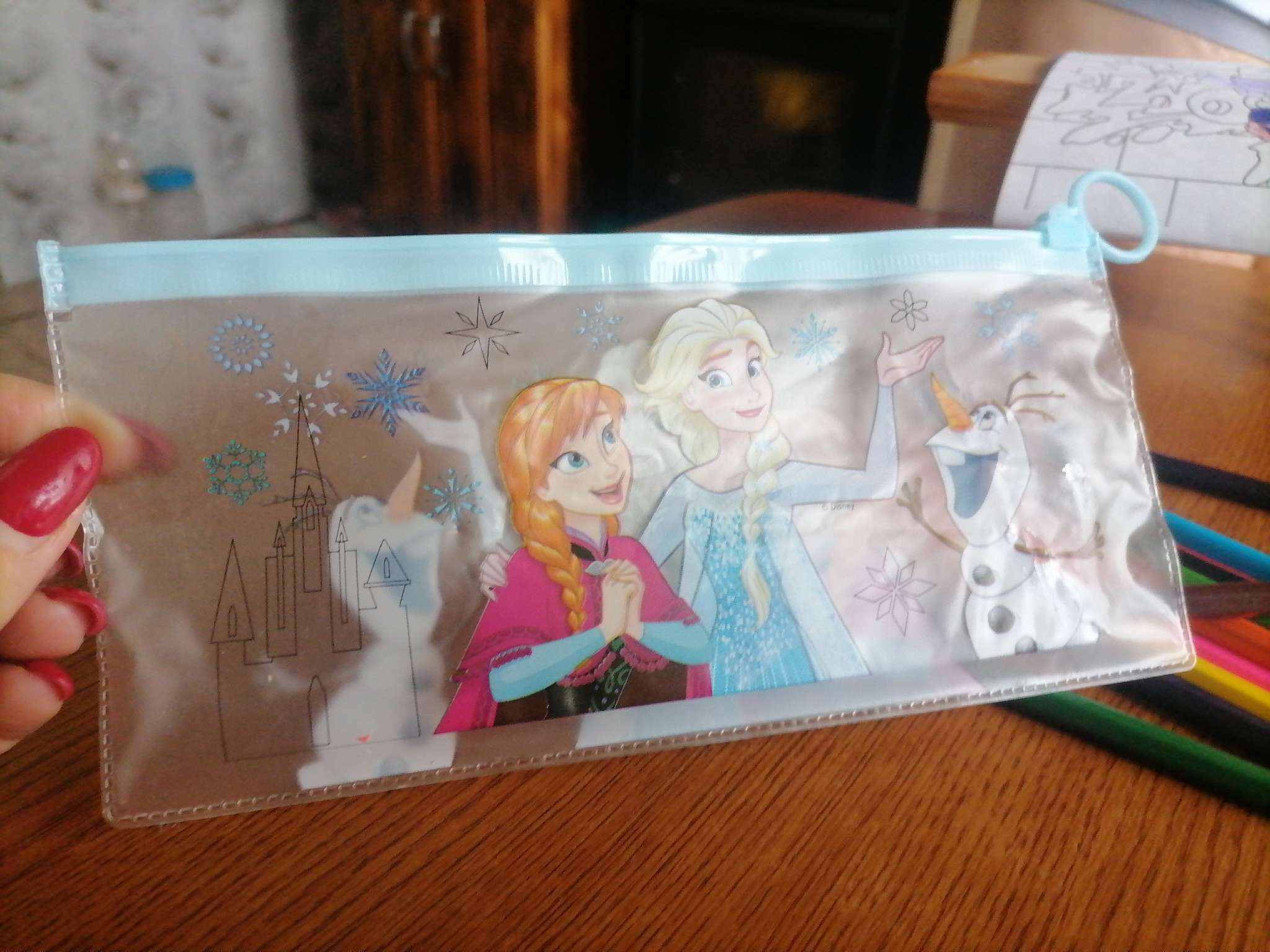 Фотография покупателя товара Пенал мягкий, 1 отделение, 100×210 мм, ПВХ, «Холодное сердце» - Фото 1