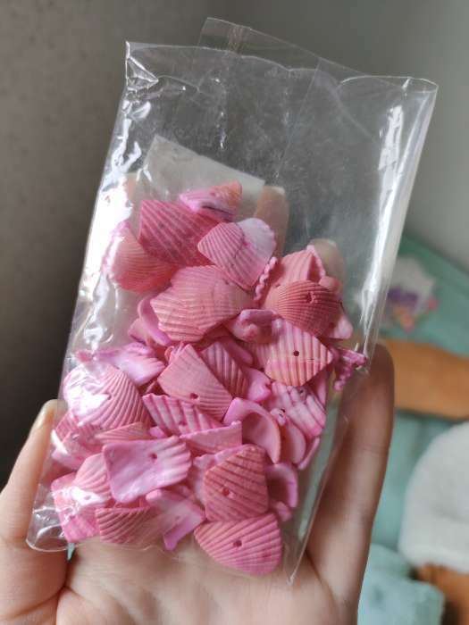 Фотография покупателя товара Бусины «Ракушка», 50 г, цвет розовый