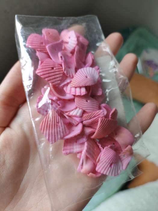 Фотография покупателя товара Бусины «Ракушка», 50 г, цвет розовый
