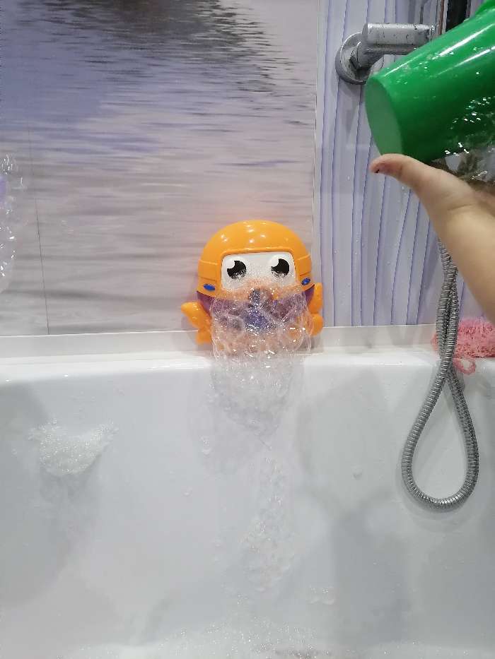 Фотография покупателя товара Игрушка для ванны «Осьминог», пузыри, на присоске - Фото 3