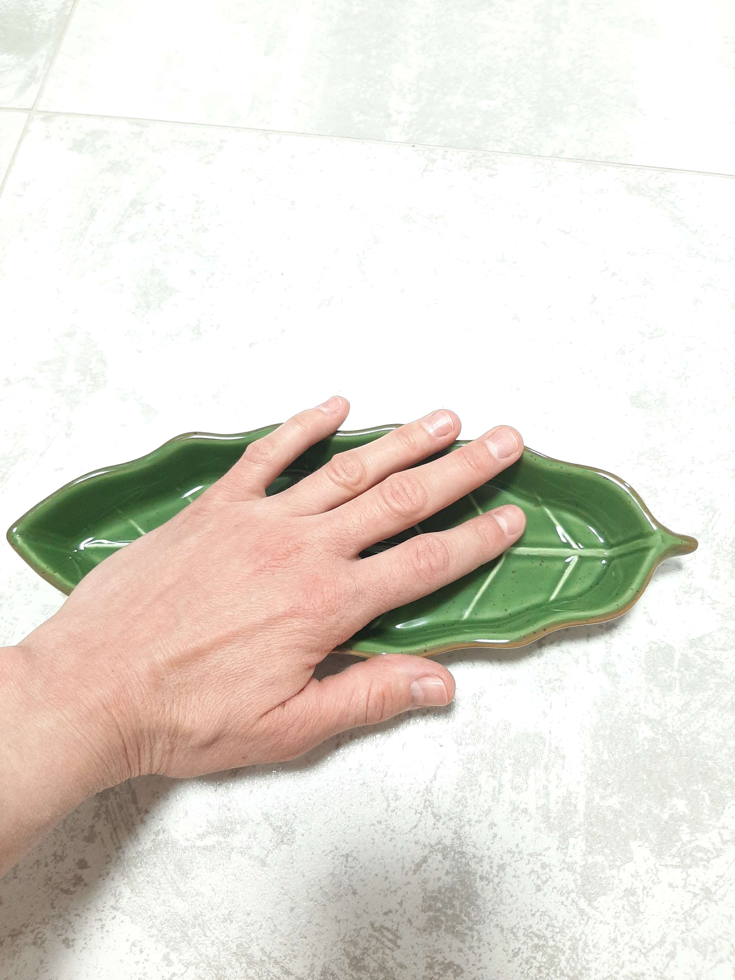 Фотография покупателя товара Блюдо сервировочное Доляна «Лист», 25×9×2,8 см, цвет зелёный - Фото 6