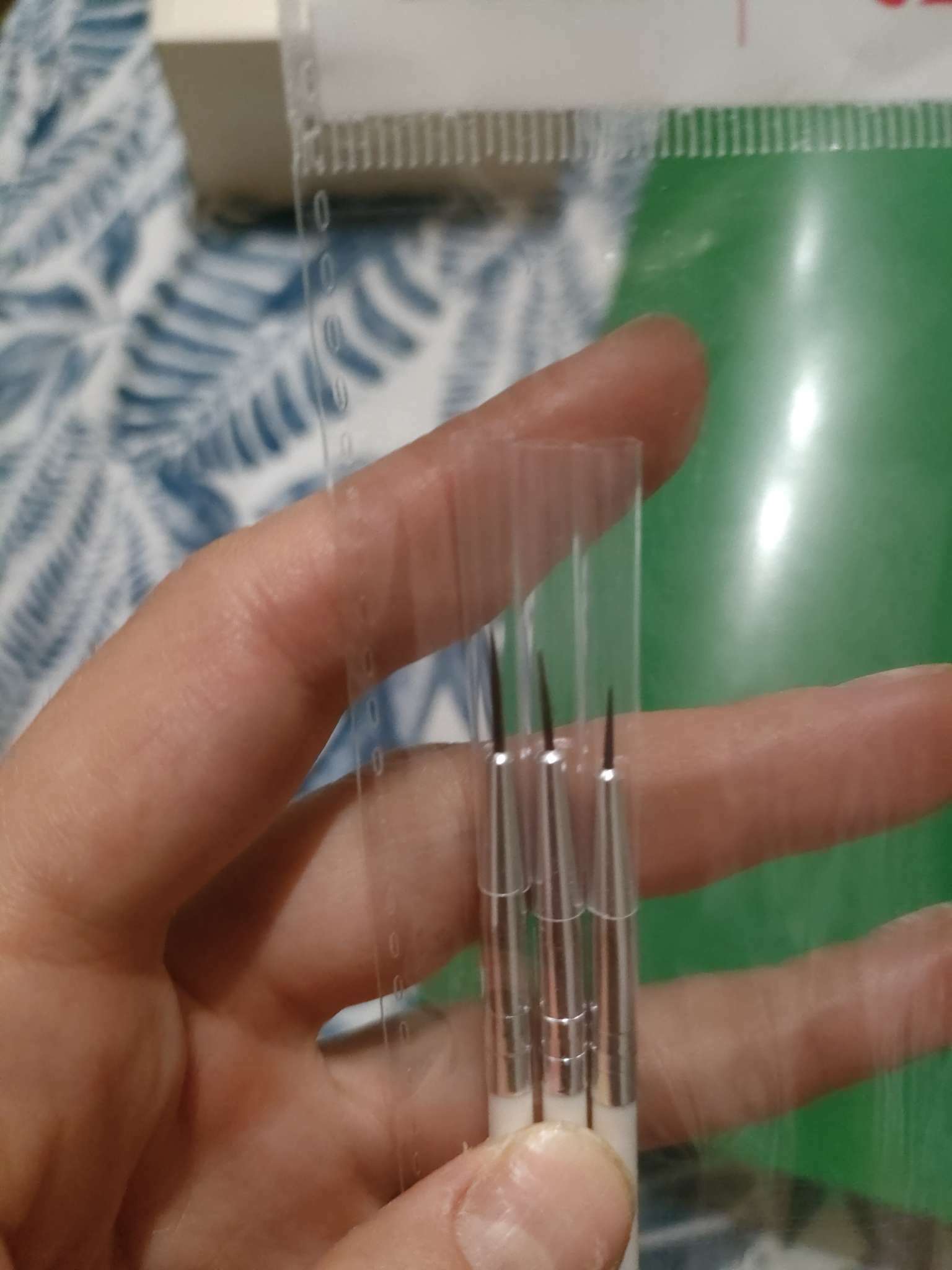Фотография покупателя товара Набор кистей для дизайна ногтей, 3 шт, 18 см, цвет белый