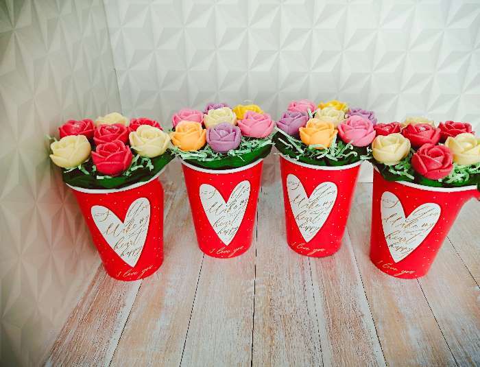 Фотография покупателя товара Стакан для цветов «Я тебя люблю», 350 мл - Фото 1