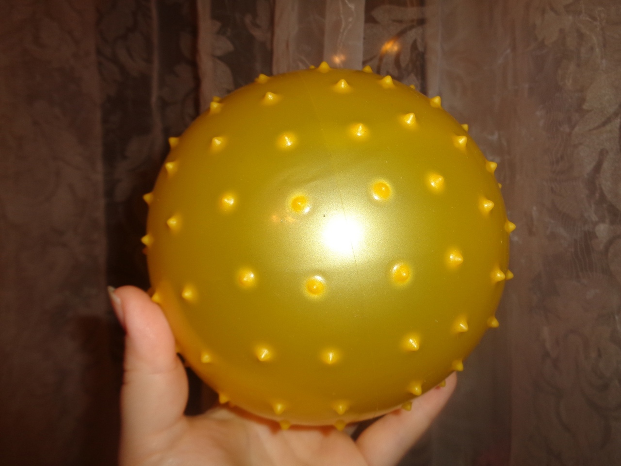 Фотография покупателя товара Мяч массажный, d=14 см, 30 г, цвета МИКС - Фото 1